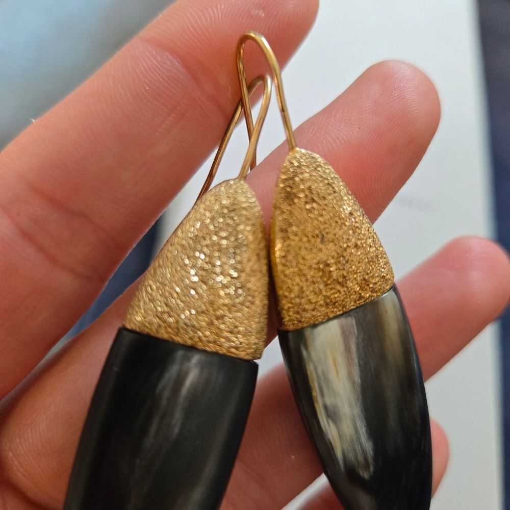 Brunello Cucinelli Horn & Sterling Silver Earrings - Picture 11 of 15